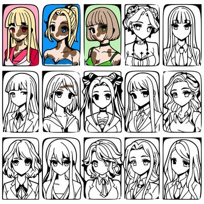 girls that look diffrent anime