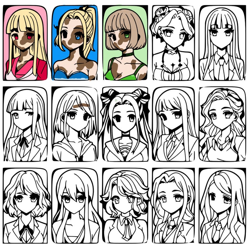 girls that look diffrent anime