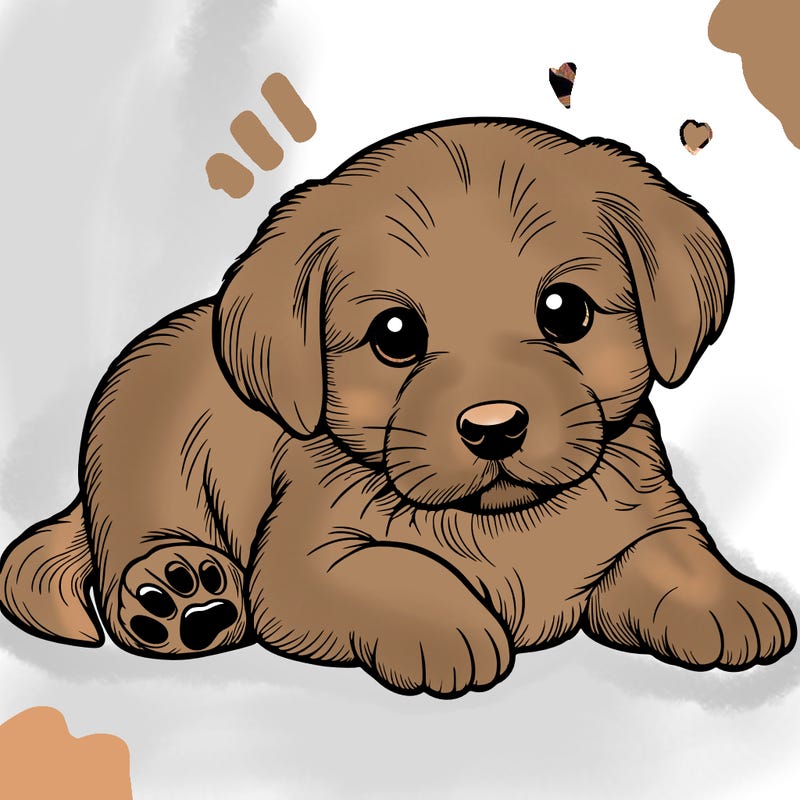 a cute realistic puppy