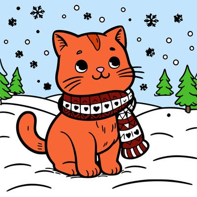 cat in the snow