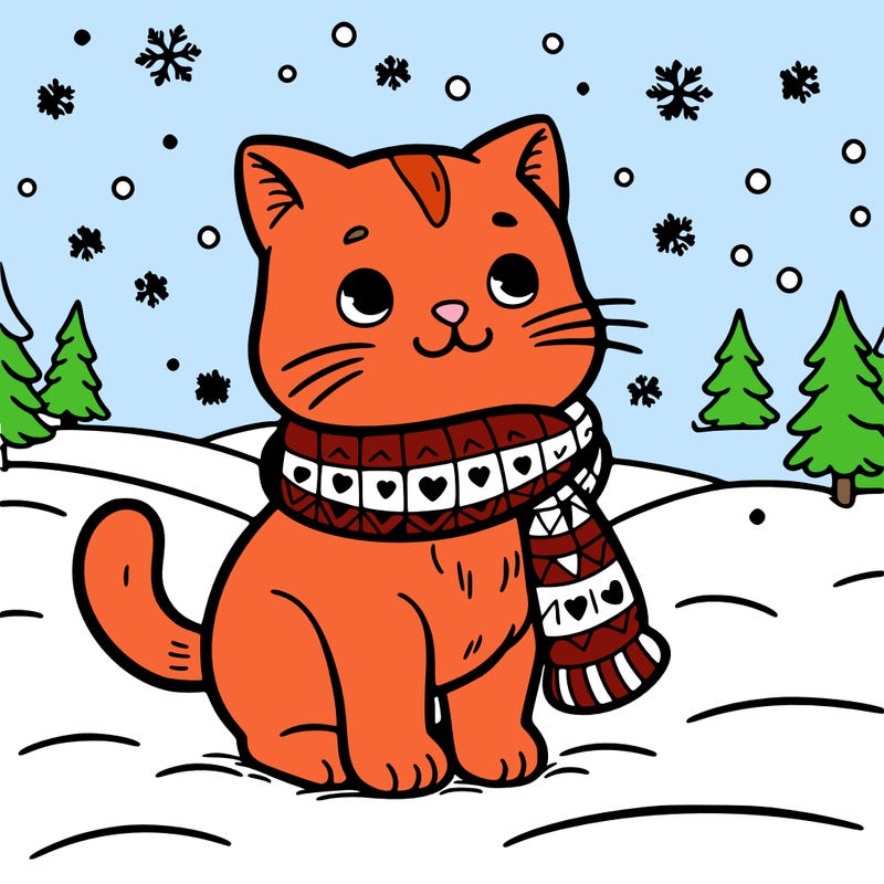 cat in the snow