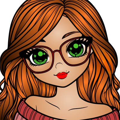 girl with beautiful eyes, hair, and glasses