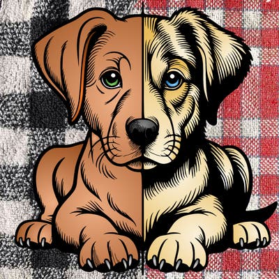 realistic dog split picture