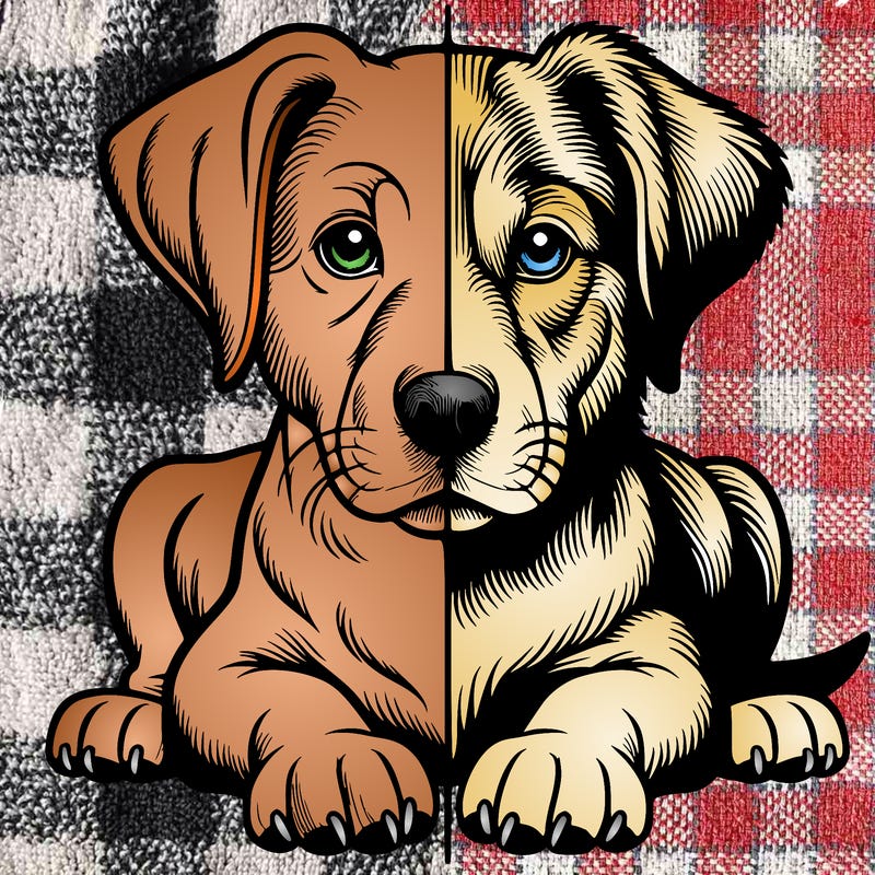 realistic dog split picture