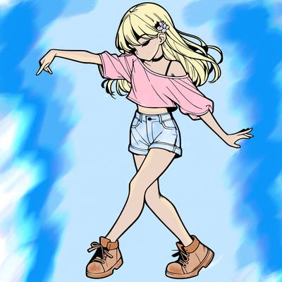 realistic girl danceing
