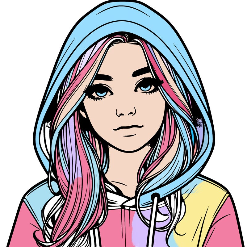 realistic girl with a hoodie