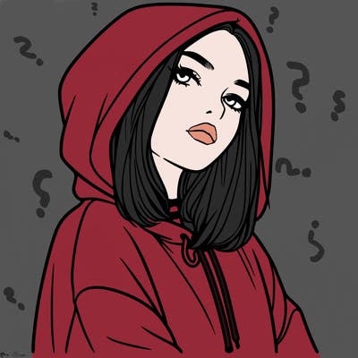 a realistic girl in a hoodie