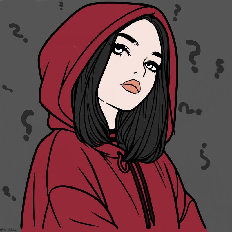 a realistic girl in a hoodie