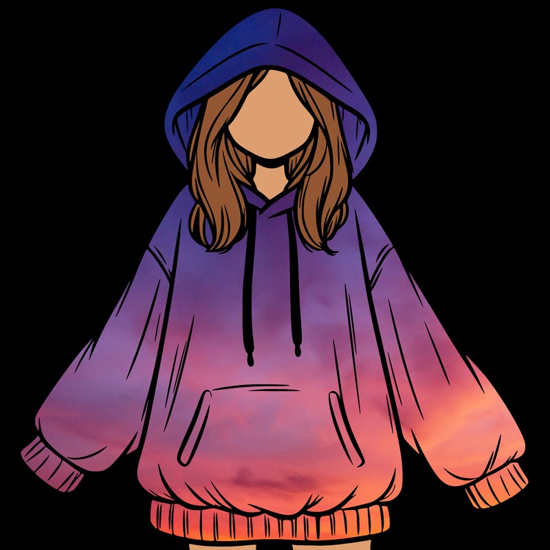 girl in oversized hoodie