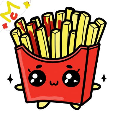 a cute. french fries