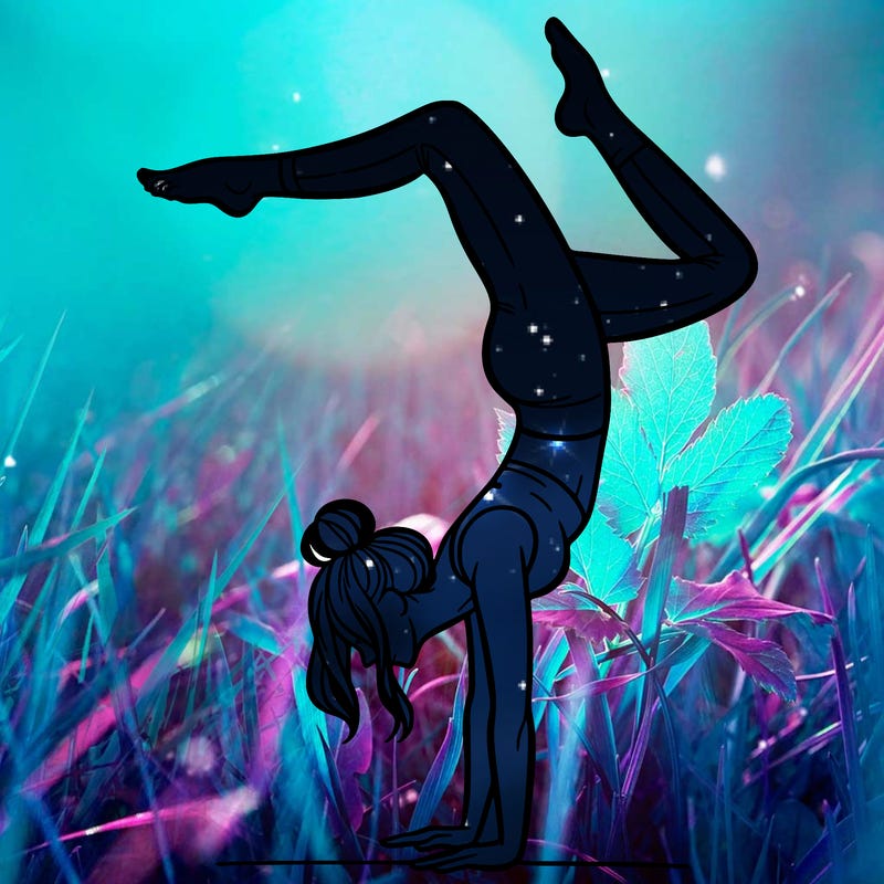 a woman doing a handstand