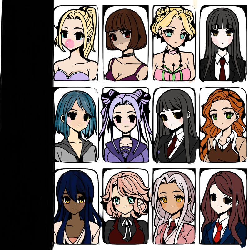 girls that look diffrent anime