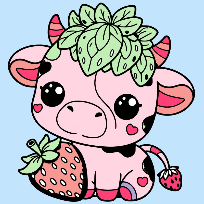 cute strawberry cow