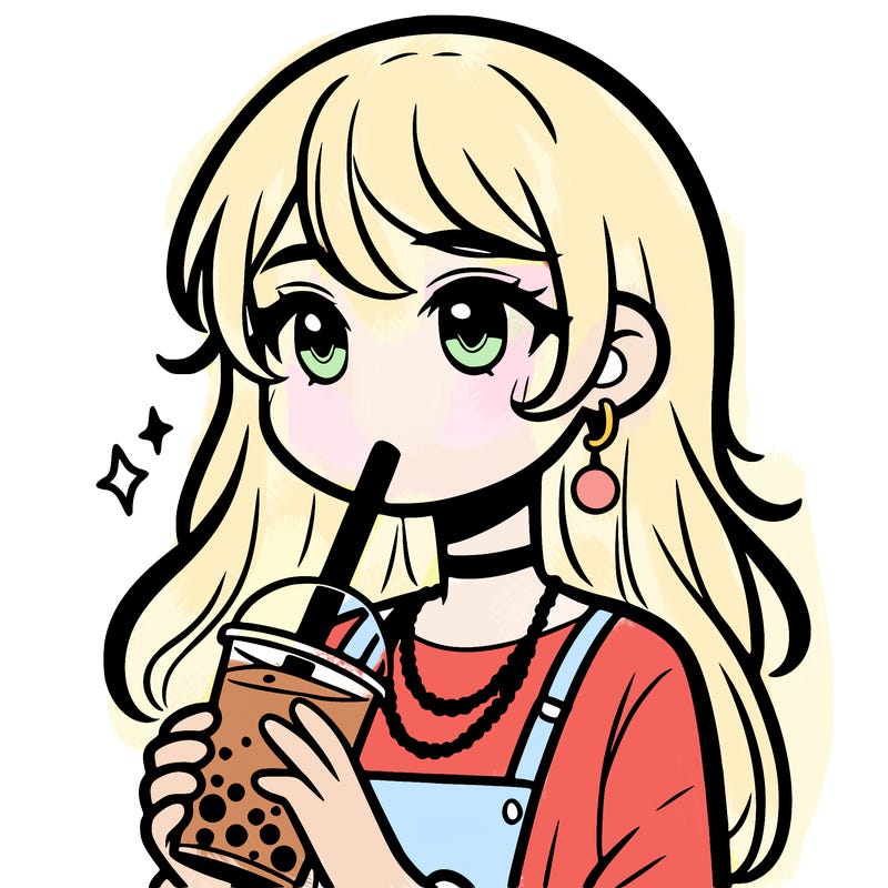 teenage girl drinking boba