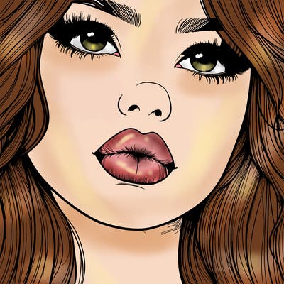 really realistic girl with lips