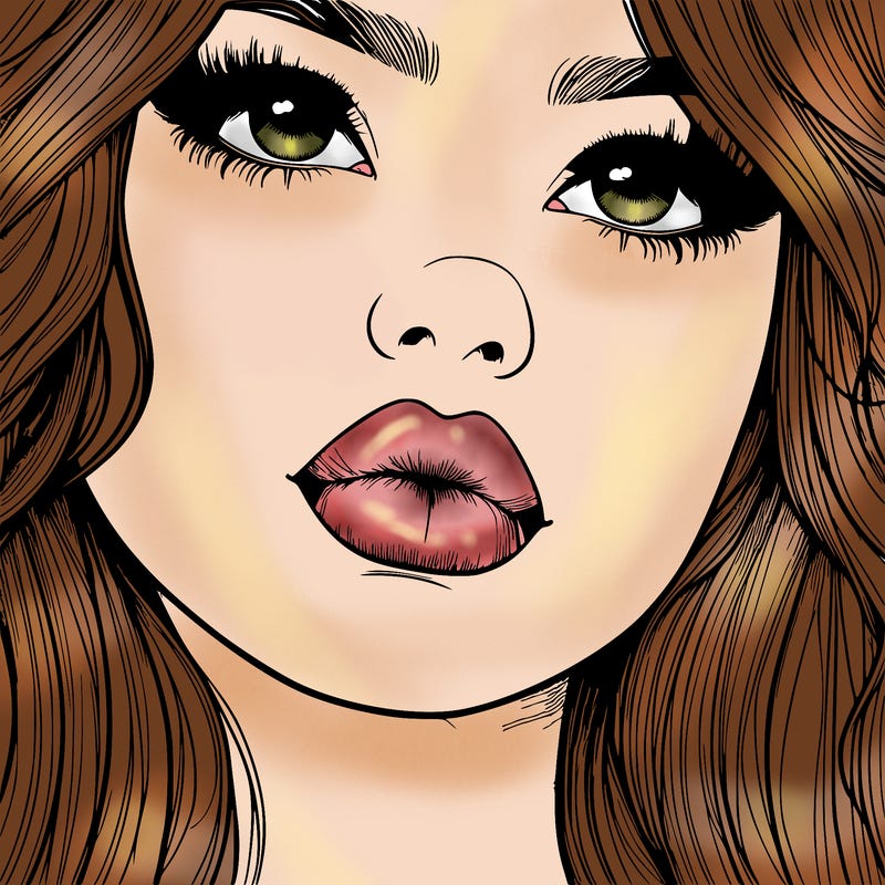 really realistic girl with lips