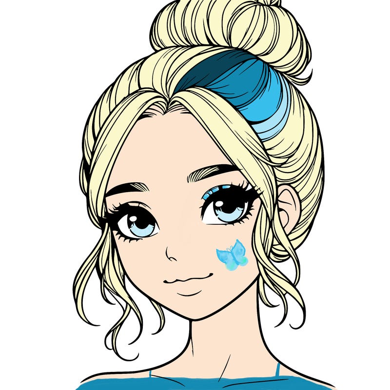 realistic pretty girl with hair in bun
