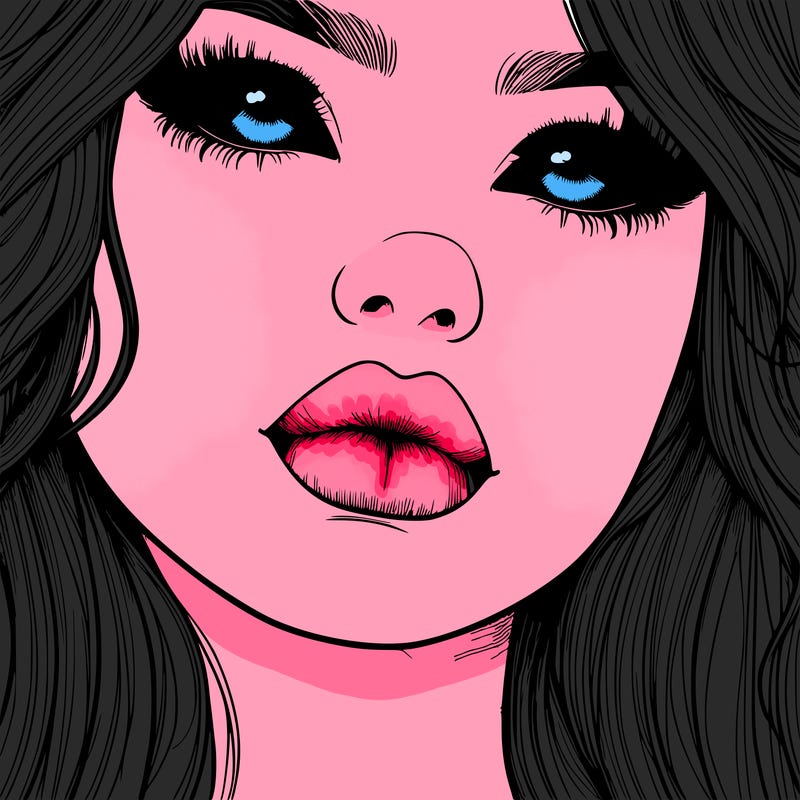 really realistic girl with lips