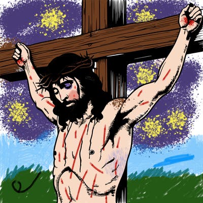 jesus on the cross realistic