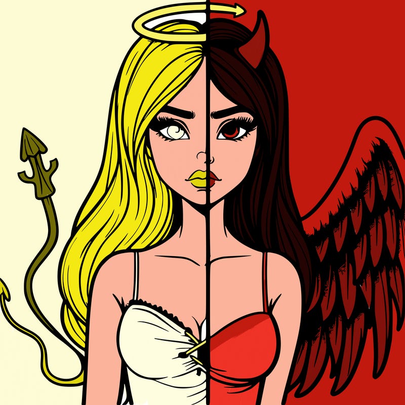 devil vs angel realistic girl