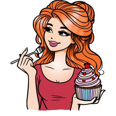 pretty woman with a cupcake