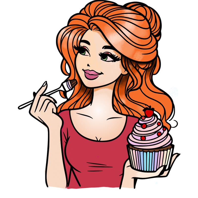 pretty woman with a cupcake