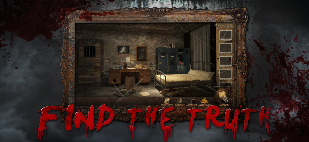 Escape Room:Can you escape? - A dark escape room puzzle scene showing a prison cell with the words Find The Truth in red font.