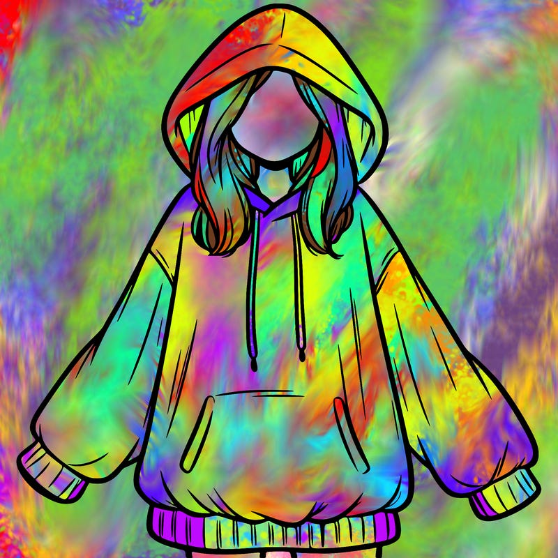 girl in oversized hoodie