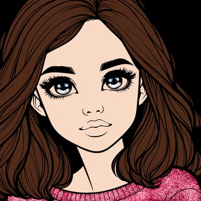 realistic girl whith cute eyes