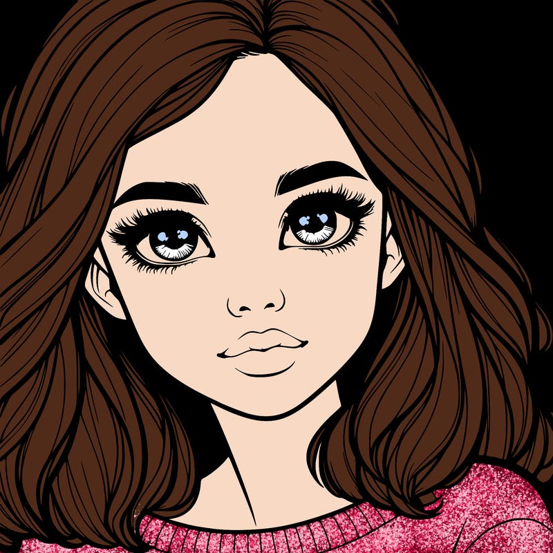 realistic girl whith cute eyes