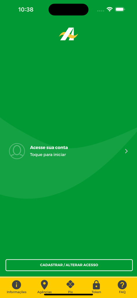 Banco da Amazônia - Login screen of the Banco da Amazonia mobile banking app