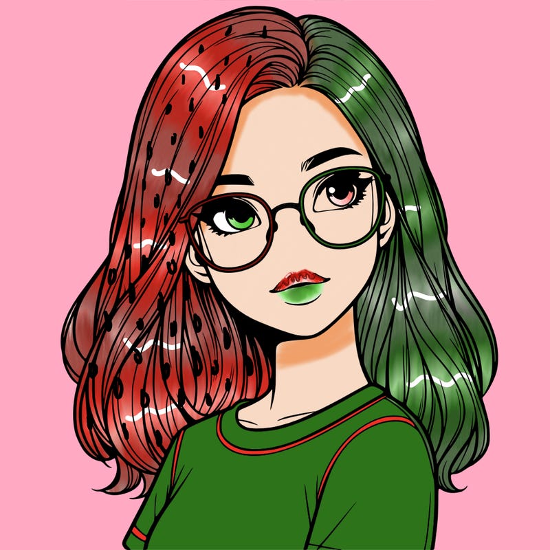 realistic girl with glasses