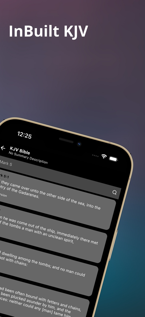 Seeds Of Destiny - Seeds of Destiny app interface showing the inbuilt King James Version Bible reader in dark mode