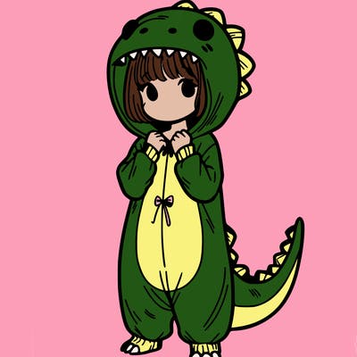 dino onesies on girl