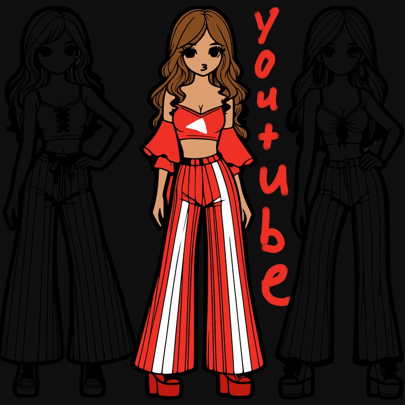 girls with flare pants and crop tops realistic