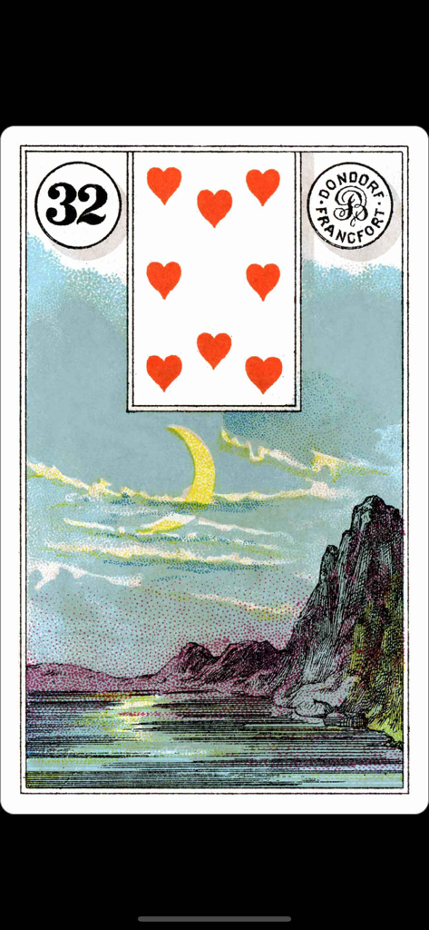 Lenormand! - Carta de la Luna número 32 de la baraja histórica Dondorf Lenormand