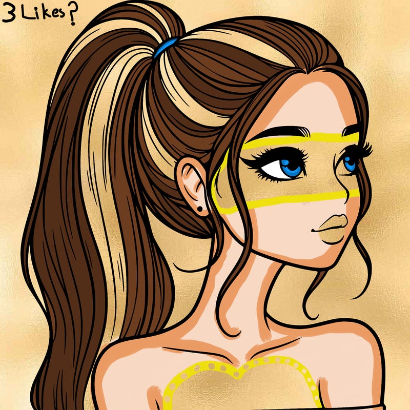 a beautiful and realistic girl with a high pony tail