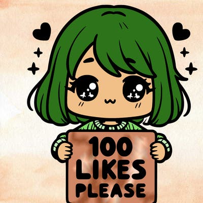cute girl holding a sign saying 100 likes please