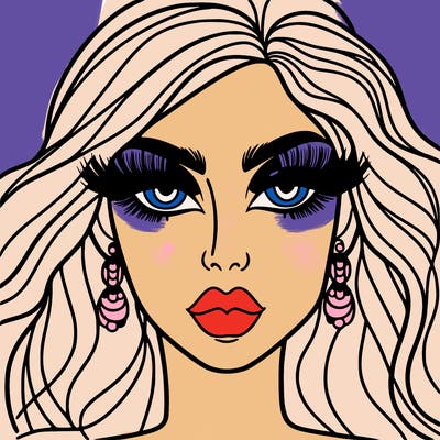 woman with extravagant makeup