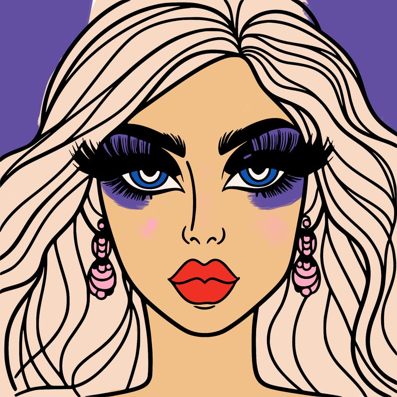 woman with extravagant makeup