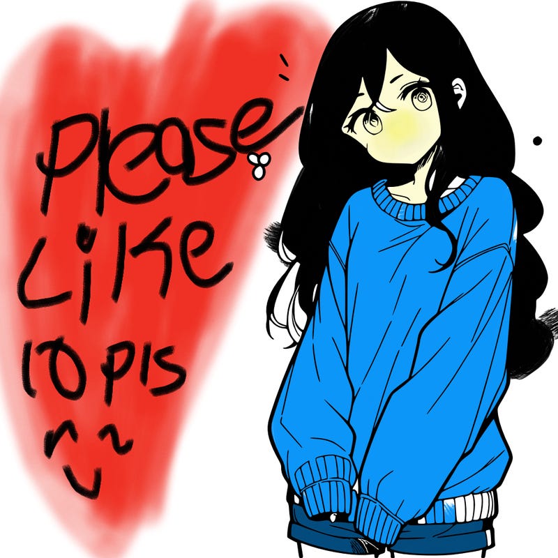 manga teen girl  in a sweater and baggy pants