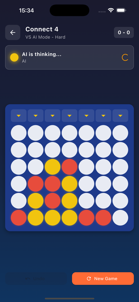 Multi Game Hub - Connect 4 game screen in Multi Game Hub app