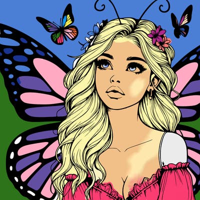 butterfly fairy realistic girl