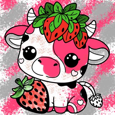 cute strawberry cow