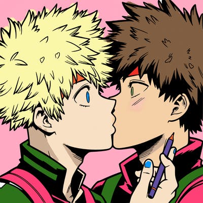 bakudeku kiss realistic