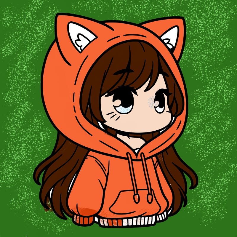 girl wearing a fox hoodie