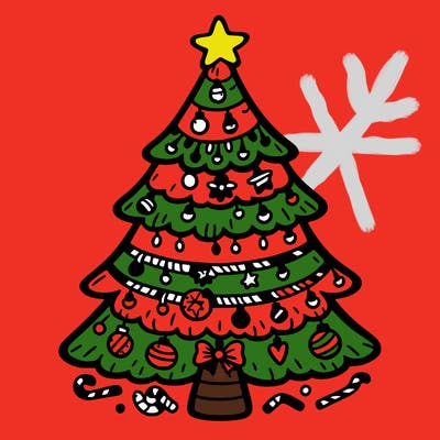 christmas tree with lots of details