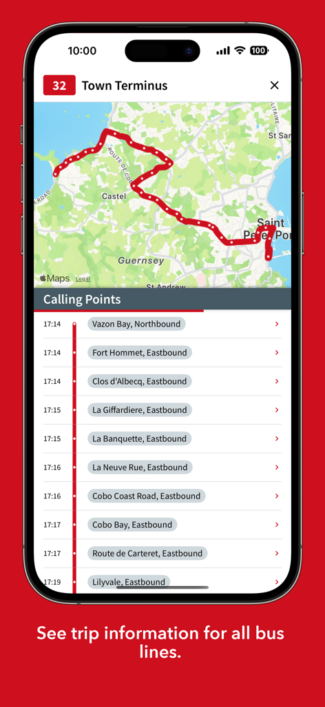 Buses gg - Buses.gg app interface showing a map of bus route thirty-two with a list of calling points and arrival times.