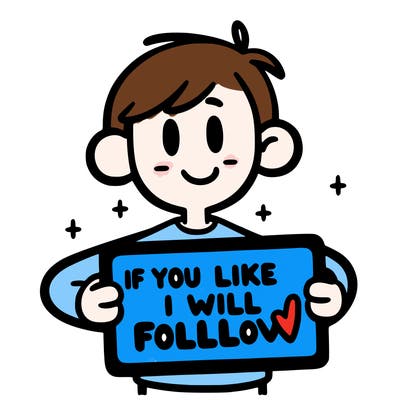 a person holding a sign that says if you like i will follow