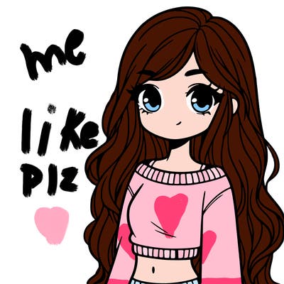 girl with long hair and a crop top with a sweater